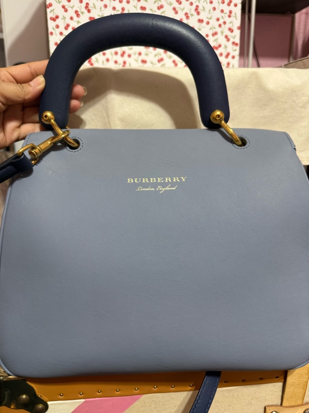 Burberry Medium DK88 Top Handle Bag In Blue - Picture 7 of 16